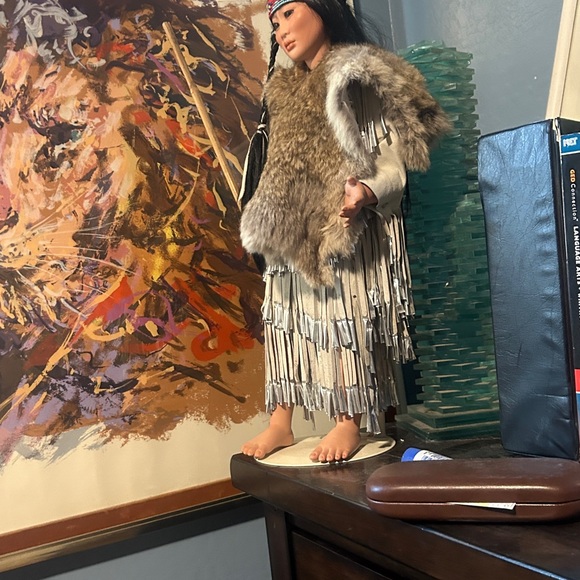 Porcelain doll antique rabbit hide real leather - Picture 6 of 9